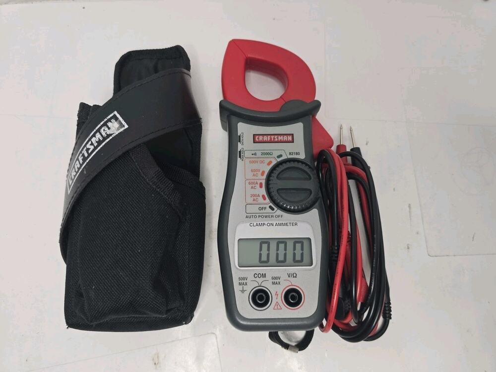 Craftsman Model 82180 Clamp-On OHMS/Voltage/Amperage Digital Multimeter W/Case